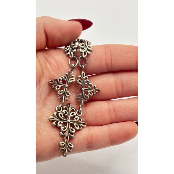 Barse Sterling Silver Ornate Floral Necklace 925 - Picture 7 of 7